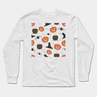 Seamless pattern with Halloween elements Long Sleeve T-Shirt